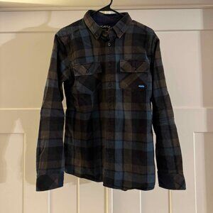 KAVU Men’s Flannel Button-Up Shirt – Medium